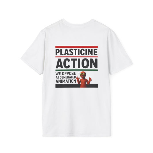 We Oppose AI Animation Plasticine Action, Adult Unisex T-Shirt, Satire Politics, Funny Tee for Creative Minds, Gift for Artists, Casual Summer Wear, Unique Graphic Top